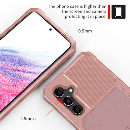 ZM03 For Samsung Galaxy A34 5G Kickstand Case PU Leather Coated TPU Phone Shell with Card Holder