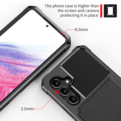 ZM03 For Samsung Galaxy A34 5G Kickstand Case PU Leather Coated TPU Phone Shell with Card Holder