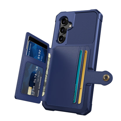 ZM03 For Samsung Galaxy A34 5G Kickstand Case PU Leather Coated TPU Phone Shell with Card Holder