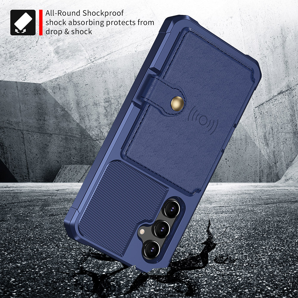 ZM03 For Samsung Galaxy A34 5G Kickstand Case PU Leather Coated TPU Phone Shell with Card Holder