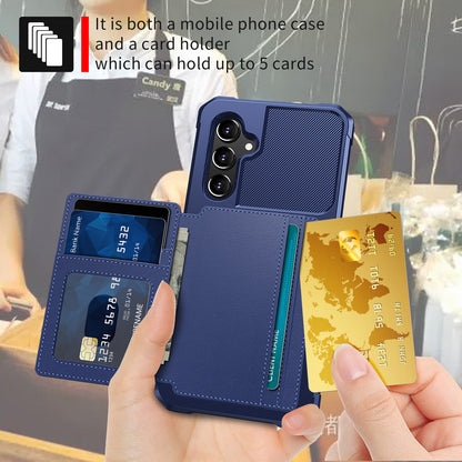 ZM03 For Samsung Galaxy A34 5G Kickstand Case PU Leather Coated TPU Phone Shell with Card Holder