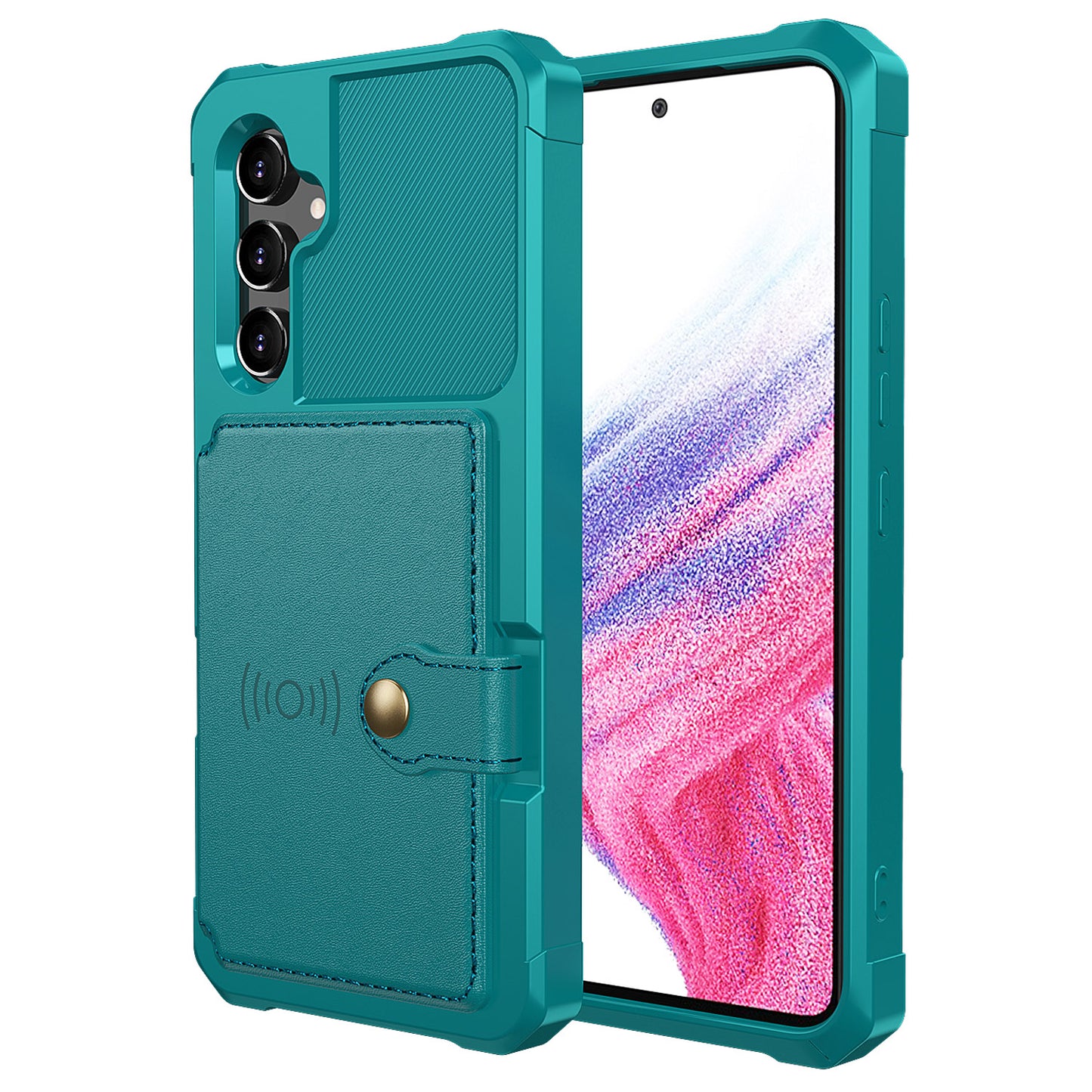 ZM03 For Samsung Galaxy A34 5G Kickstand Case PU Leather Coated TPU Phone Shell with Card Holder