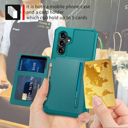 ZM03 For Samsung Galaxy A34 5G Kickstand Case PU Leather Coated TPU Phone Shell with Card Holder