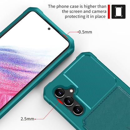 ZM03 For Samsung Galaxy A34 5G Kickstand Case PU Leather Coated TPU Phone Shell with Card Holder