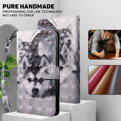 For Nokia G22 3D Pattern Printing PU Leather Case Wallet Stand Cell Phone Cover with Strap