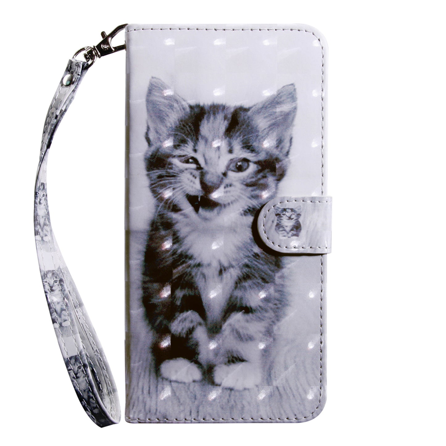 For Nokia G22 3D Pattern Printing PU Leather Case Wallet Stand Cell Phone Cover with Strap