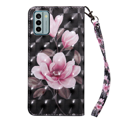 For Nokia G22 3D Pattern Printing PU Leather Case Wallet Stand Cell Phone Cover with Strap