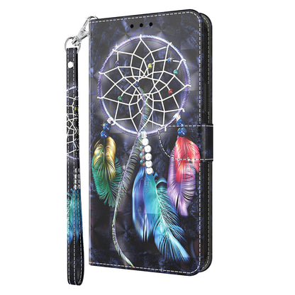 For Nokia G22 3D Pattern Printing PU Leather Case Wallet Stand Cell Phone Cover with Strap