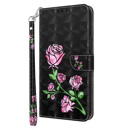 For Nokia G22 3D Pattern Printing PU Leather Case Wallet Stand Cell Phone Cover with Strap