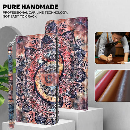 For Nokia G22 3D Pattern Printing PU Leather Case Wallet Stand Cell Phone Cover with Strap