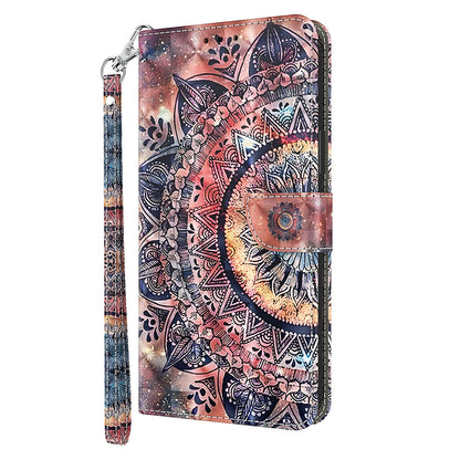 For Nokia G22 3D Pattern Printing PU Leather Case Wallet Stand Cell Phone Cover with Strap
