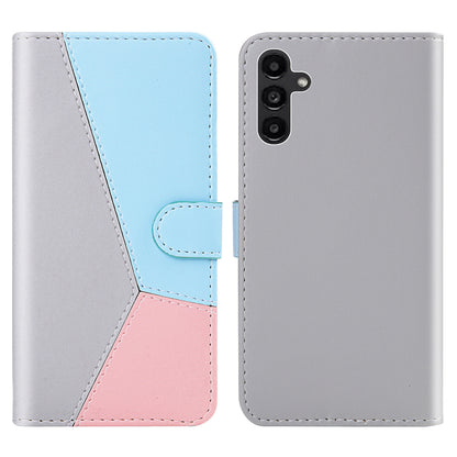 For Samsung Galaxy A34 5G Three-color Splicing Stand Wallet Phone Cover PU Leather Phone Case