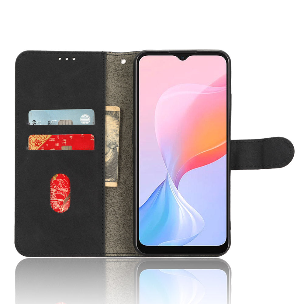 For Blackview A85 Anti-drop PU Leather Wallet Case Skin-touch Protective Phone Cover with Stand