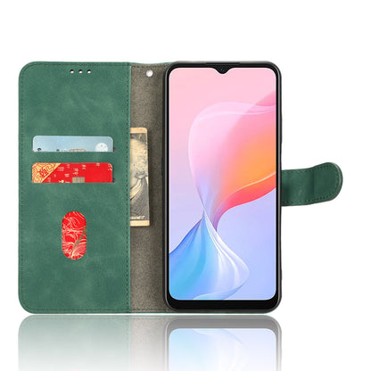 For Blackview A85 Anti-drop PU Leather Wallet Case Skin-touch Protective Phone Cover with Stand