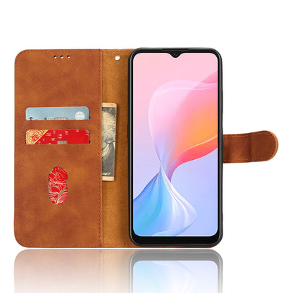 For Blackview A85 Anti-drop PU Leather Wallet Case Skin-touch Protective Phone Cover with Stand