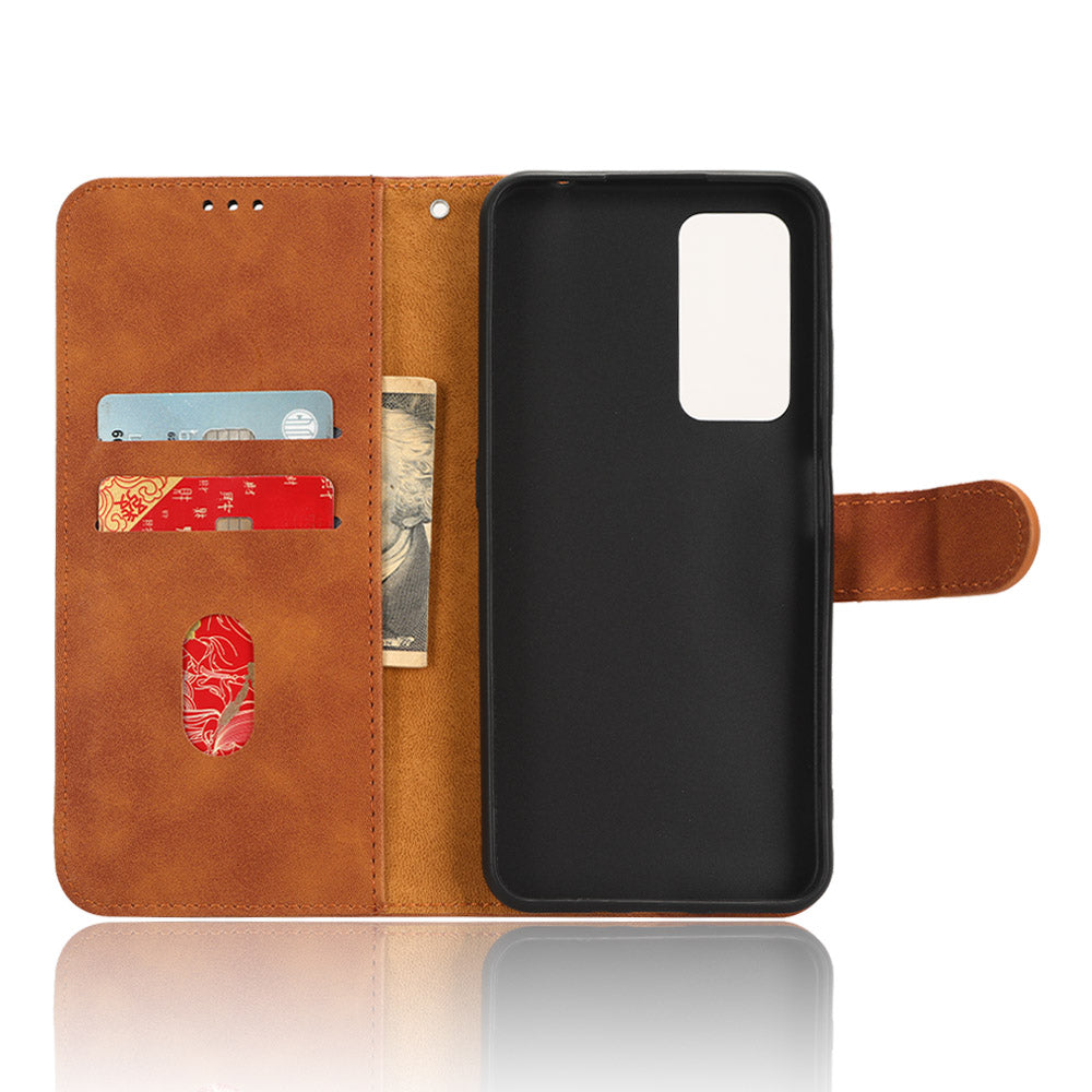 For Blackview A85 Anti-drop PU Leather Wallet Case Skin-touch Protective Phone Cover with Stand