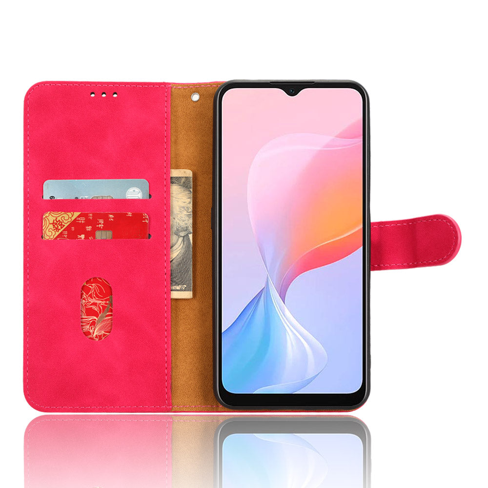 For Blackview A85 Anti-drop PU Leather Wallet Case Skin-touch Protective Phone Cover with Stand