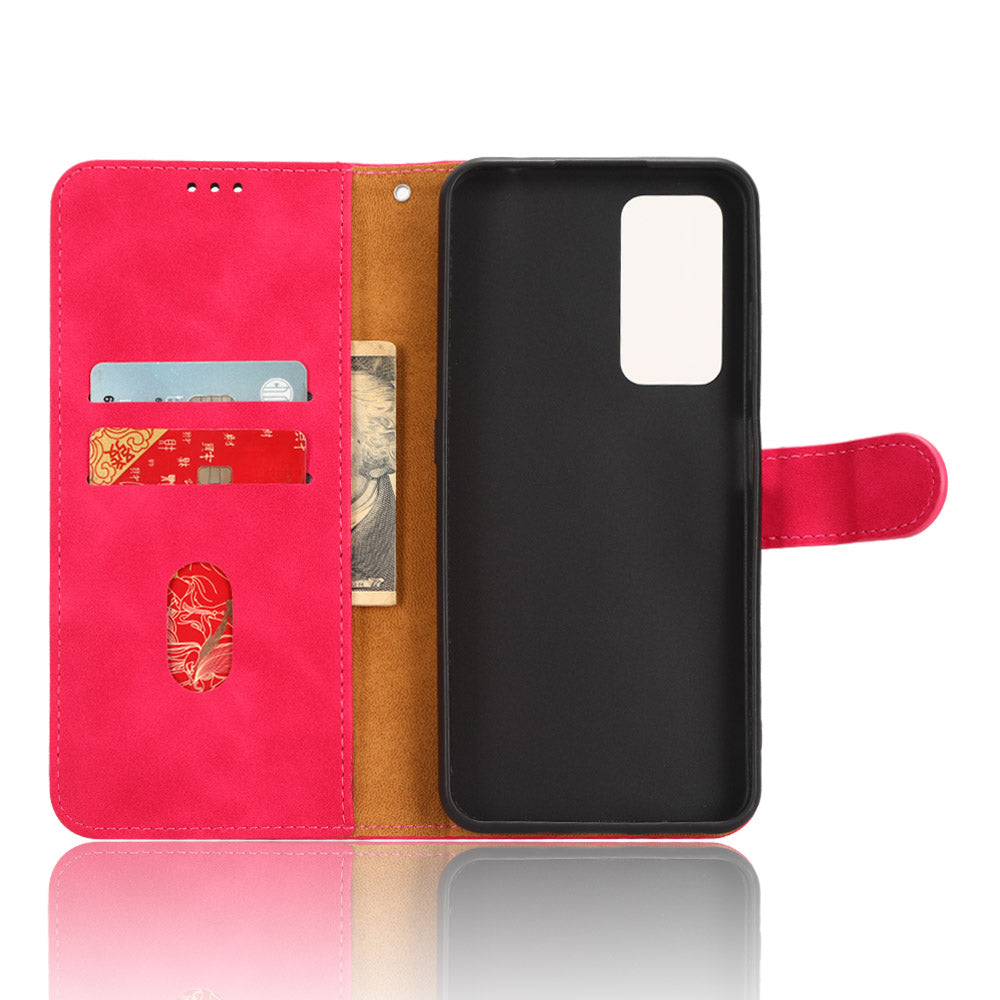 For Blackview A85 Anti-drop PU Leather Wallet Case Skin-touch Protective Phone Cover with Stand