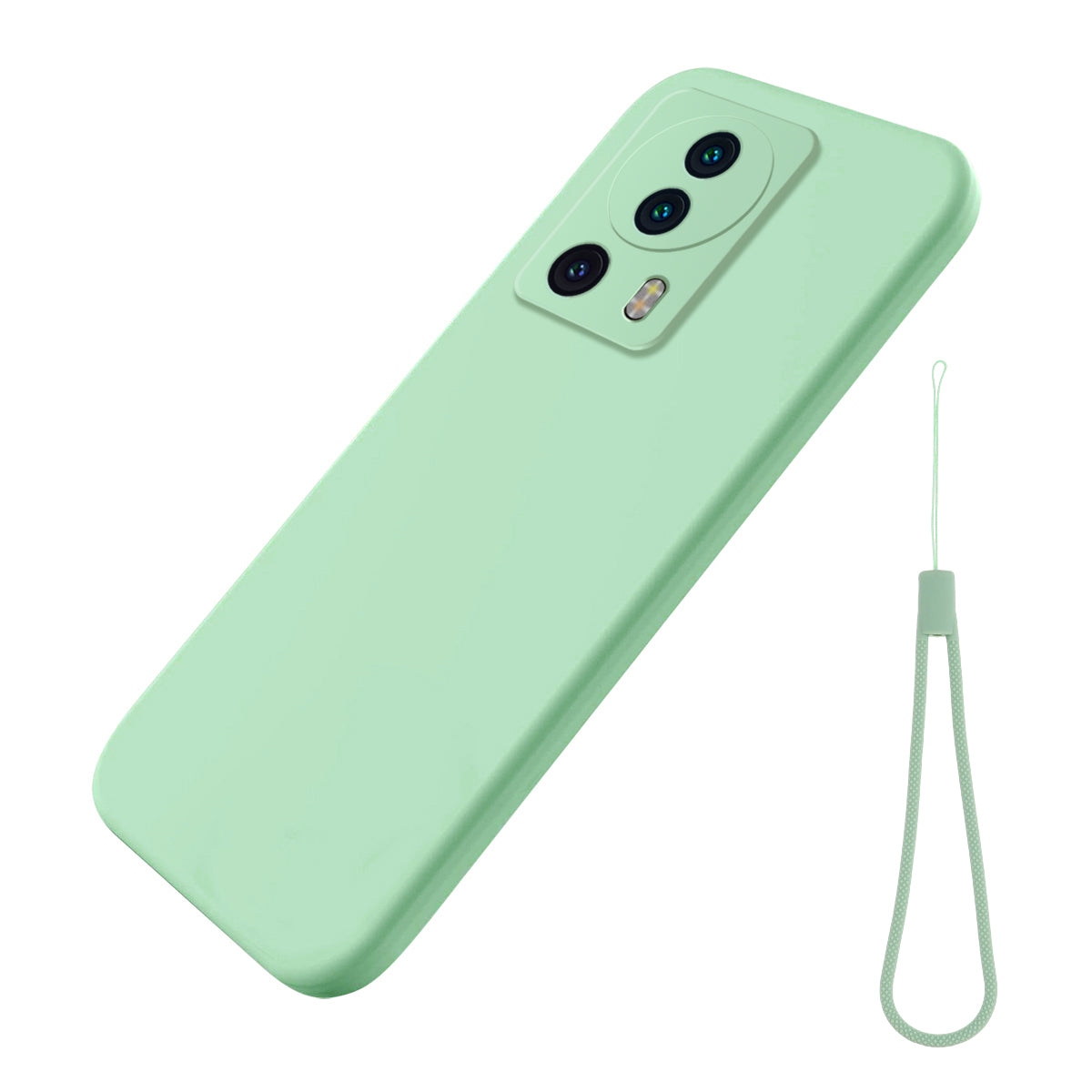 Liquid Silicone Phone Case for Xiaomi 13 Lite / Civi 2 5G Soft Lining Shockproof Protective Cover with Strap