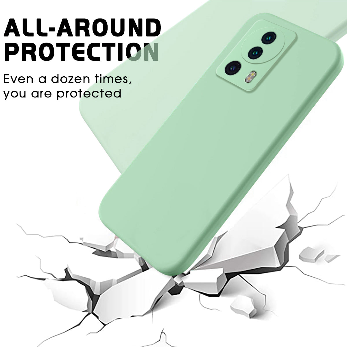 Liquid Silicone Phone Case for Xiaomi 13 Lite / Civi 2 5G Soft Lining Shockproof Protective Cover with Strap