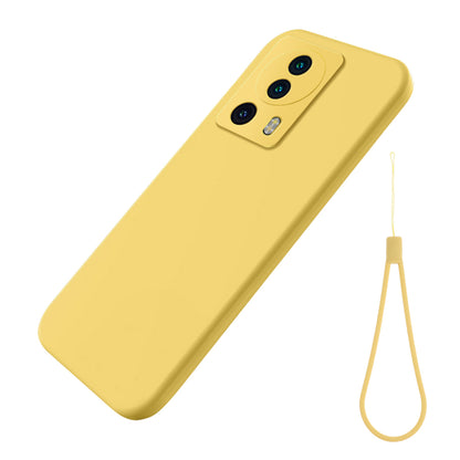 Liquid Silicone Phone Case for Xiaomi 13 Lite / Civi 2 5G Soft Lining Shockproof Protective Cover with Strap