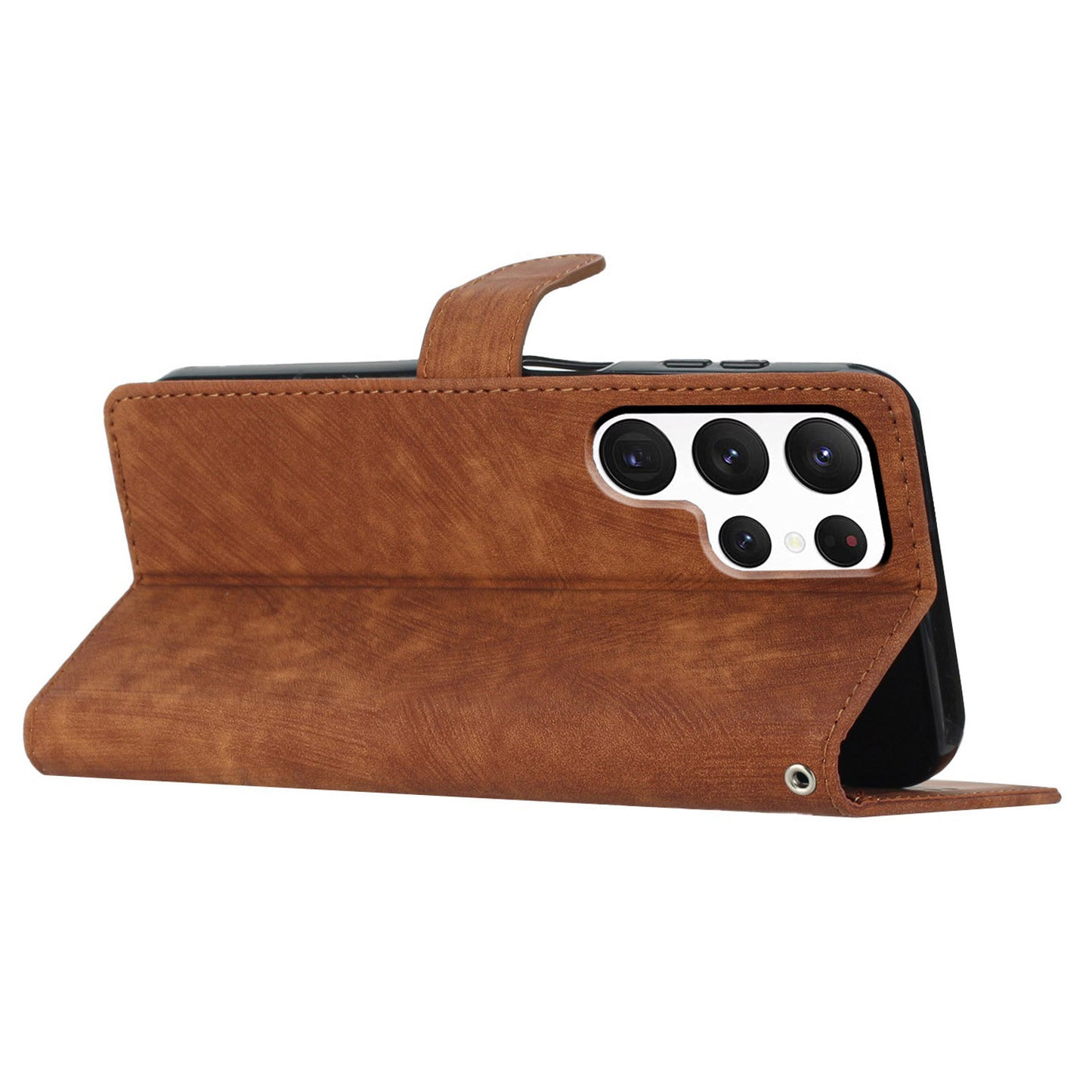 For Samsung Galaxy S22 Ultra 5G Shockproof Case PU Leather Flip Cover Skin-Touch Wallet Phone Shell