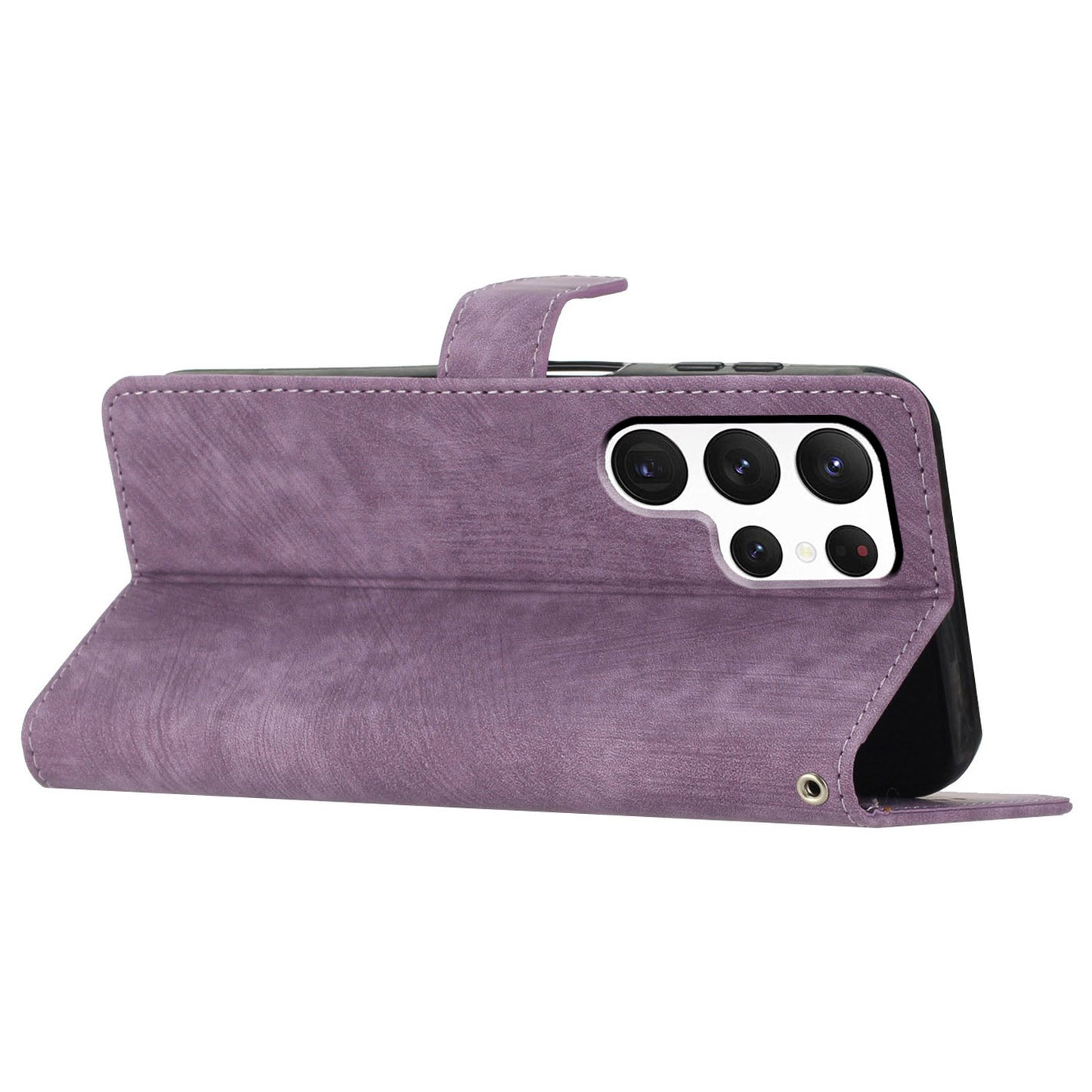 For Samsung Galaxy S22 Ultra 5G Shockproof Case PU Leather Flip Cover Skin-Touch Wallet Phone Shell