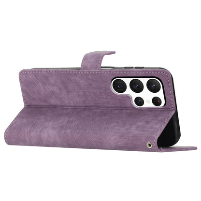 For Samsung Galaxy S22 Ultra 5G Shockproof Case PU Leather Flip Cover Skin-Touch Wallet Phone Shell