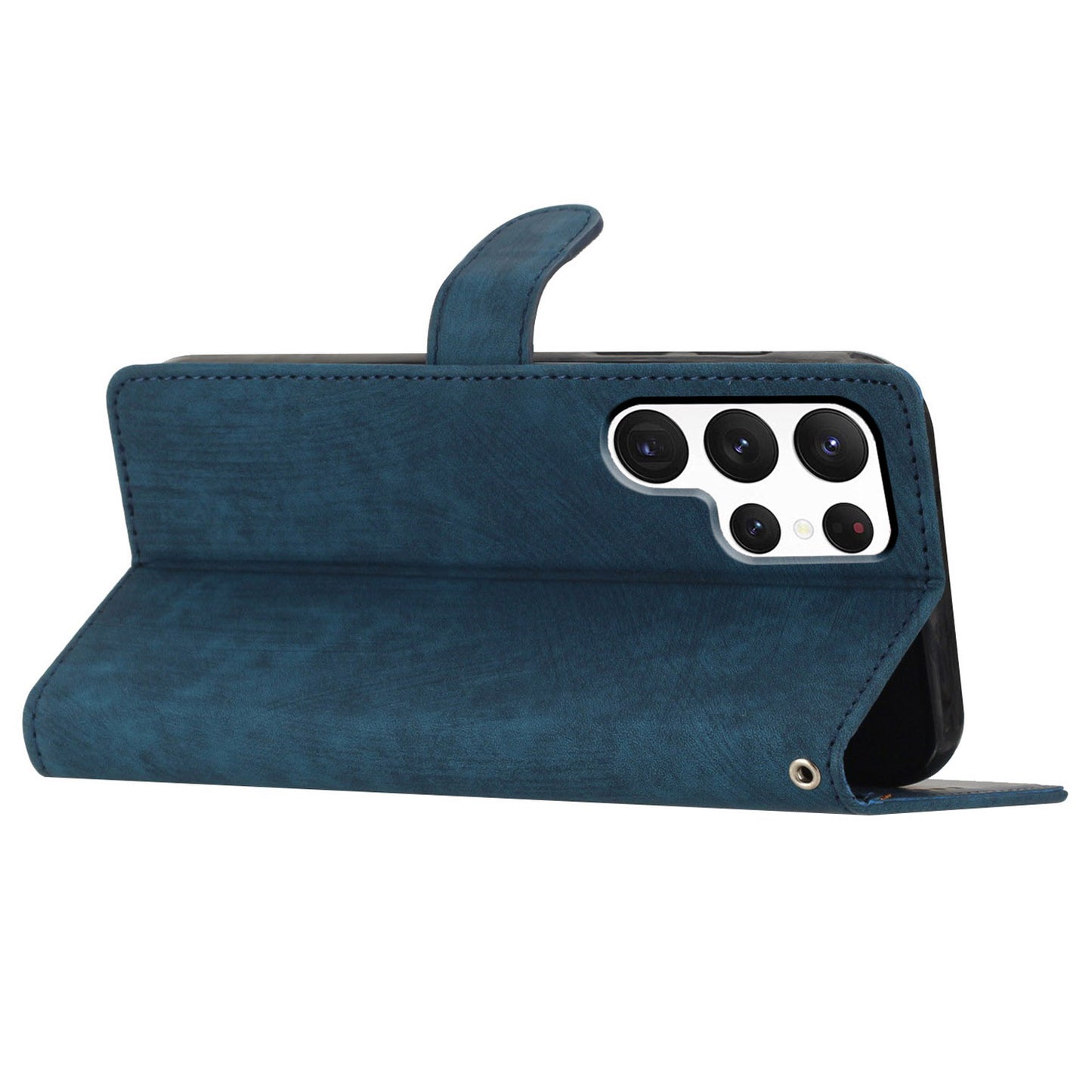 For Samsung Galaxy S22 Ultra 5G Shockproof Case PU Leather Flip Cover Skin-Touch Wallet Phone Shell