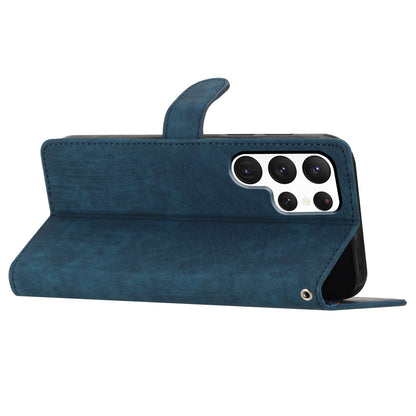 For Samsung Galaxy S22 Ultra 5G Shockproof Case PU Leather Flip Cover Skin-Touch Wallet Phone Shell