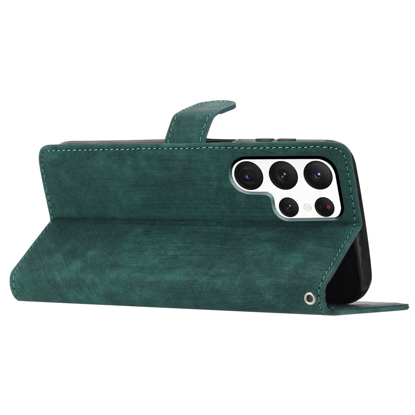 For Samsung Galaxy S22 Ultra 5G Shockproof Case PU Leather Flip Cover Skin-Touch Wallet Phone Shell