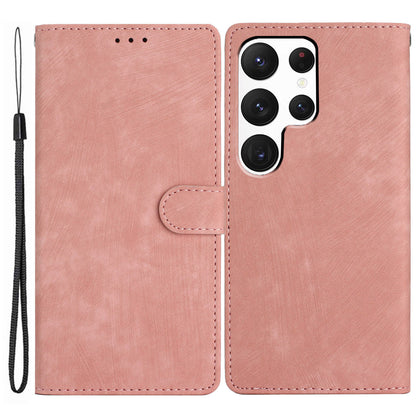For Samsung Galaxy S22 Ultra 5G Shockproof Case PU Leather Flip Cover Skin-Touch Wallet Phone Shell