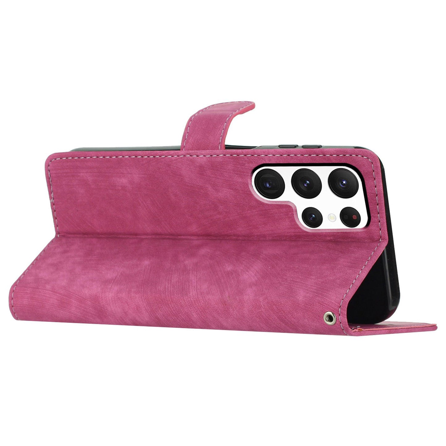 For Samsung Galaxy S22 Ultra 5G Shockproof Case PU Leather Flip Cover Skin-Touch Wallet Phone Shell