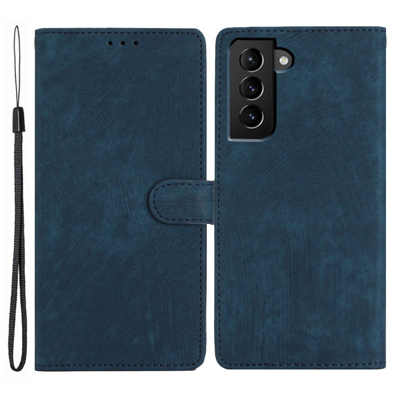For Samsung Galaxy S22+ 5G PU Leather Folio Flip Cover Skin-Touch Stand Wallet Phone Case