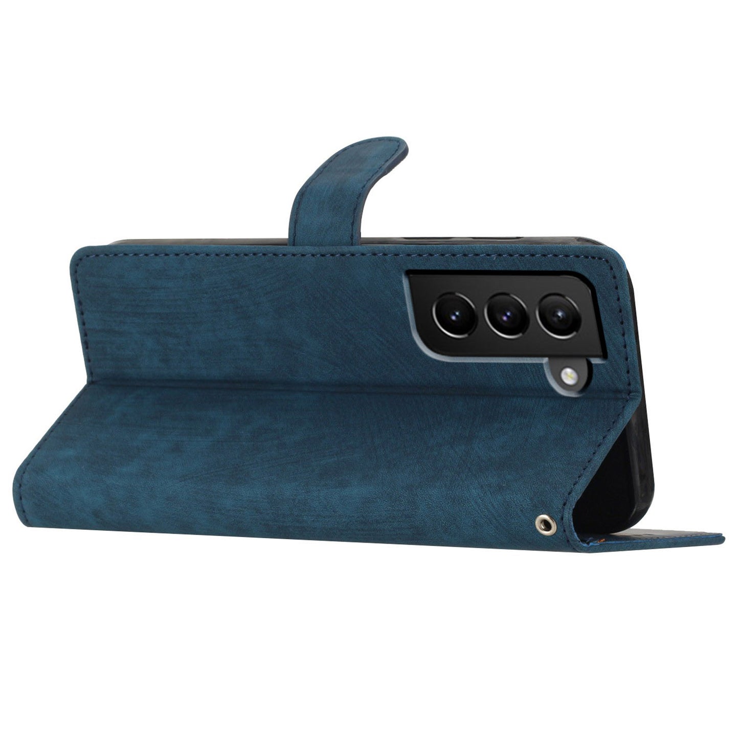 For Samsung Galaxy S22+ 5G PU Leather Folio Flip Cover Skin-Touch Stand Wallet Phone Case