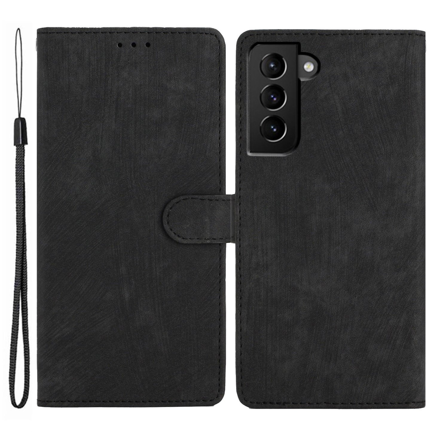 For Samsung Galaxy S22+ 5G PU Leather Folio Flip Cover Skin-Touch Stand Wallet Phone Case