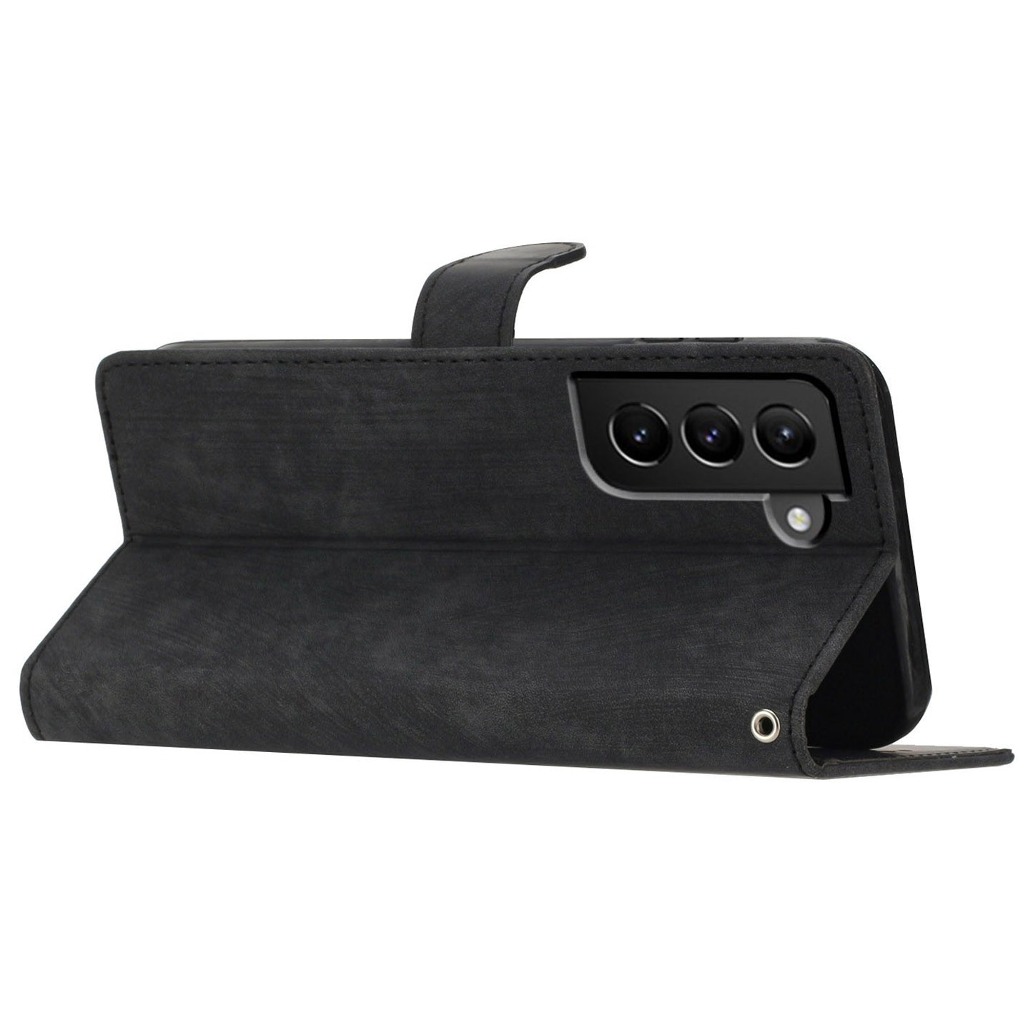 For Samsung Galaxy S22+ 5G PU Leather Folio Flip Cover Skin-Touch Stand Wallet Phone Case