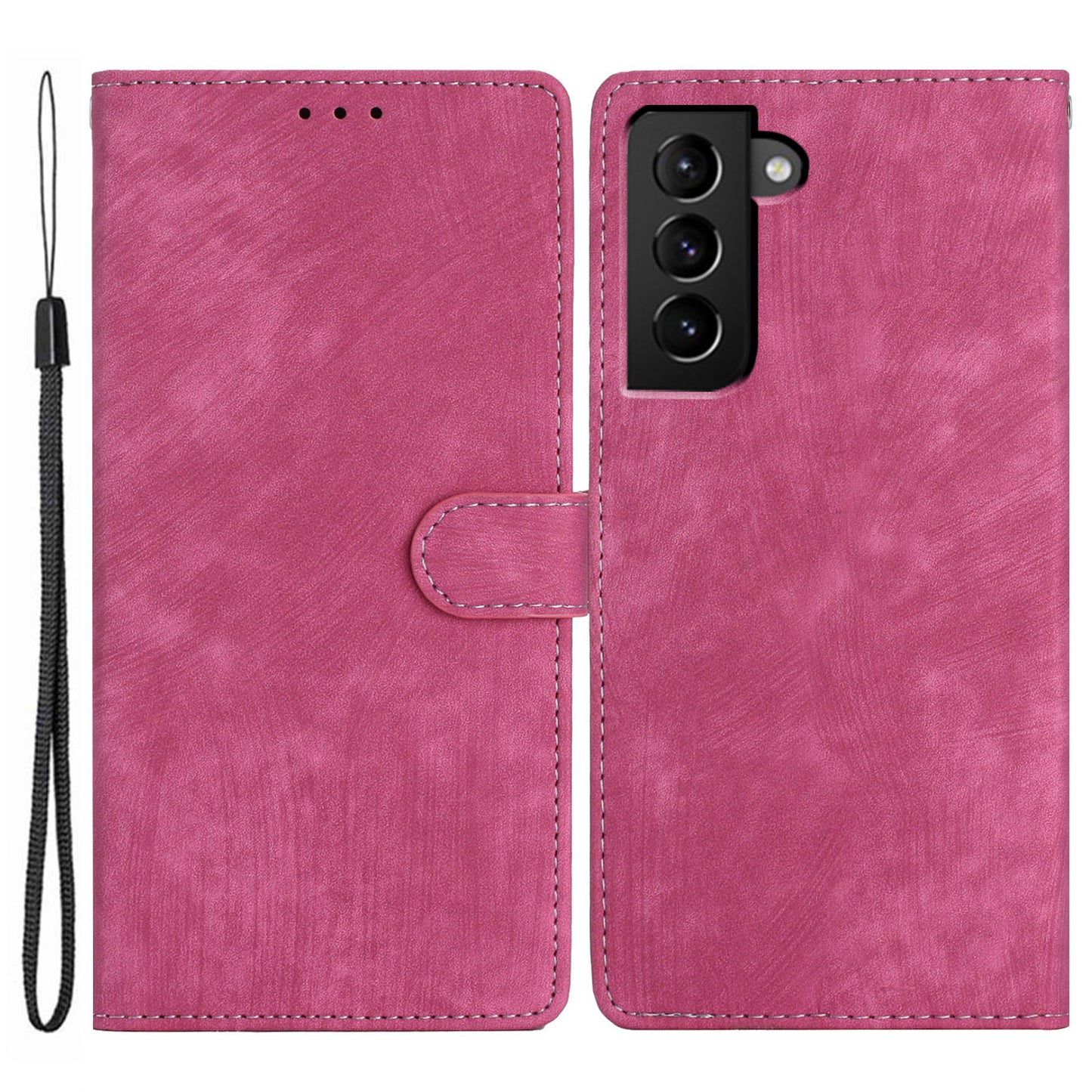 For Samsung Galaxy S22+ 5G PU Leather Folio Flip Cover Skin-Touch Stand Wallet Phone Case