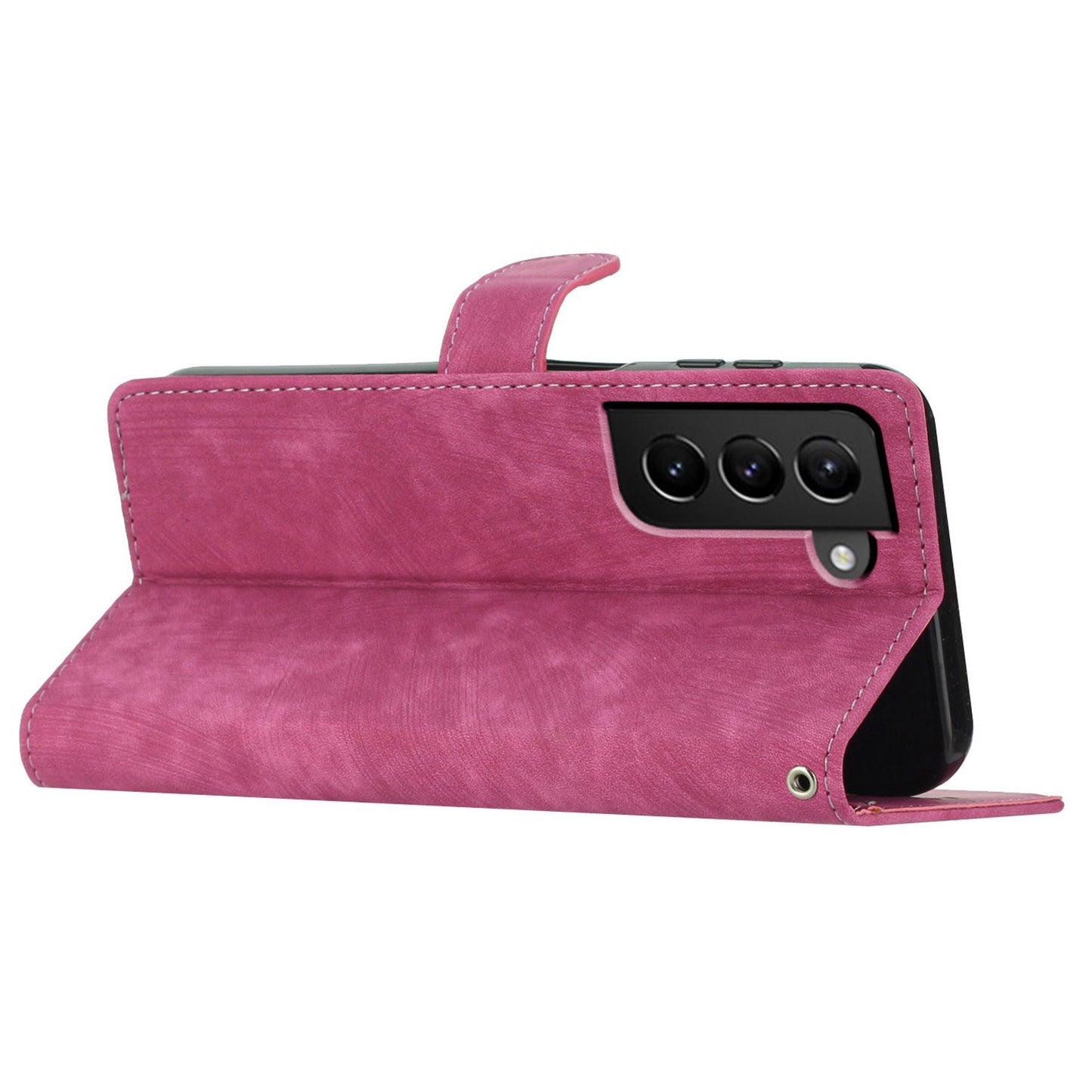 For Samsung Galaxy S22+ 5G PU Leather Folio Flip Cover Skin-Touch Stand Wallet Phone Case