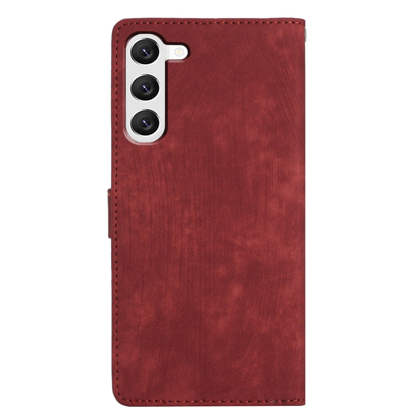 For Samsung Galaxy S23 Solid Color Leather Wallet Protective Cover Skin-touch Stand Phone Case