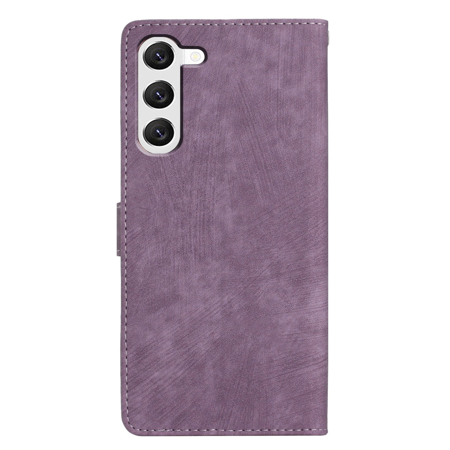 For Samsung Galaxy S23 Solid Color Leather Wallet Protective Cover Skin-touch Stand Phone Case
