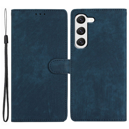 For Samsung Galaxy S23 Solid Color Leather Wallet Protective Cover Skin-touch Stand Phone Case