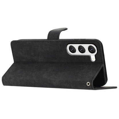 For Samsung Galaxy S23 Solid Color Leather Wallet Protective Cover Skin-touch Stand Phone Case