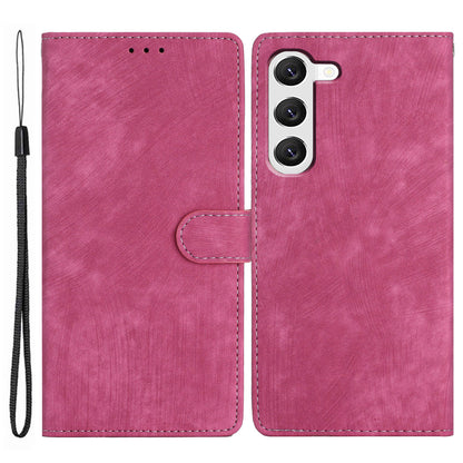 For Samsung Galaxy S23 Solid Color Leather Wallet Protective Cover Skin-touch Stand Phone Case