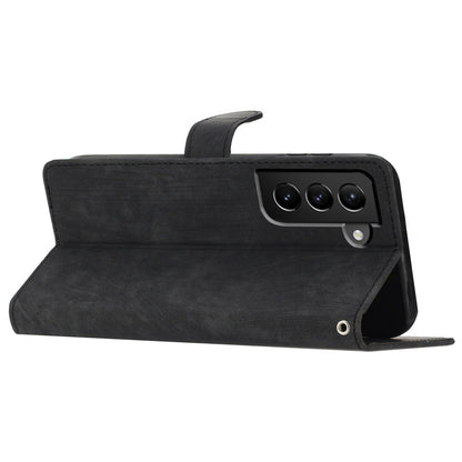 For Samsung Galaxy S22 5G Solid Color Leather Wallet Shell Skin-touch Anti-drop Stand Phone Case