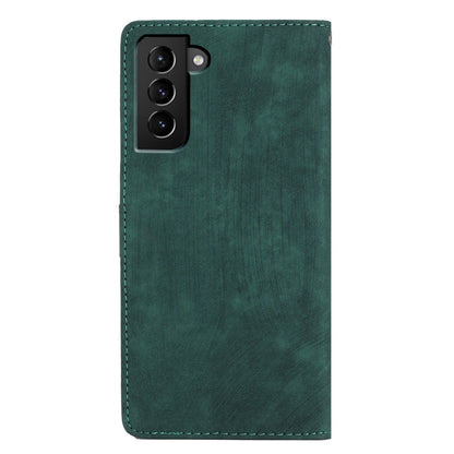 For Samsung Galaxy S22 5G Solid Color Leather Wallet Shell Skin-touch Anti-drop Stand Phone Case