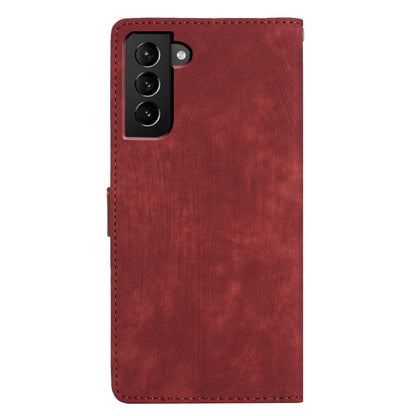 For Samsung Galaxy S22 5G Solid Color Leather Wallet Shell Skin-touch Anti-drop Stand Phone Case