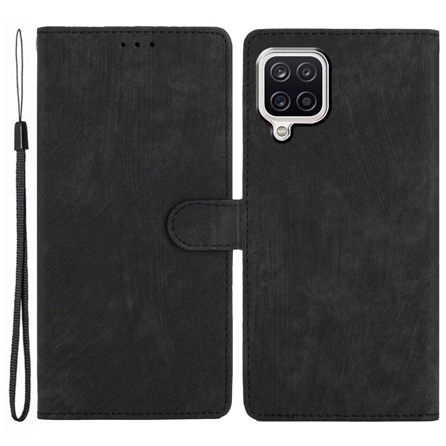 For Samsung Galaxy A22 4G (EU Version) PU Leather Wallet Protective Shell Skin-touch Flip Stand Phone Case