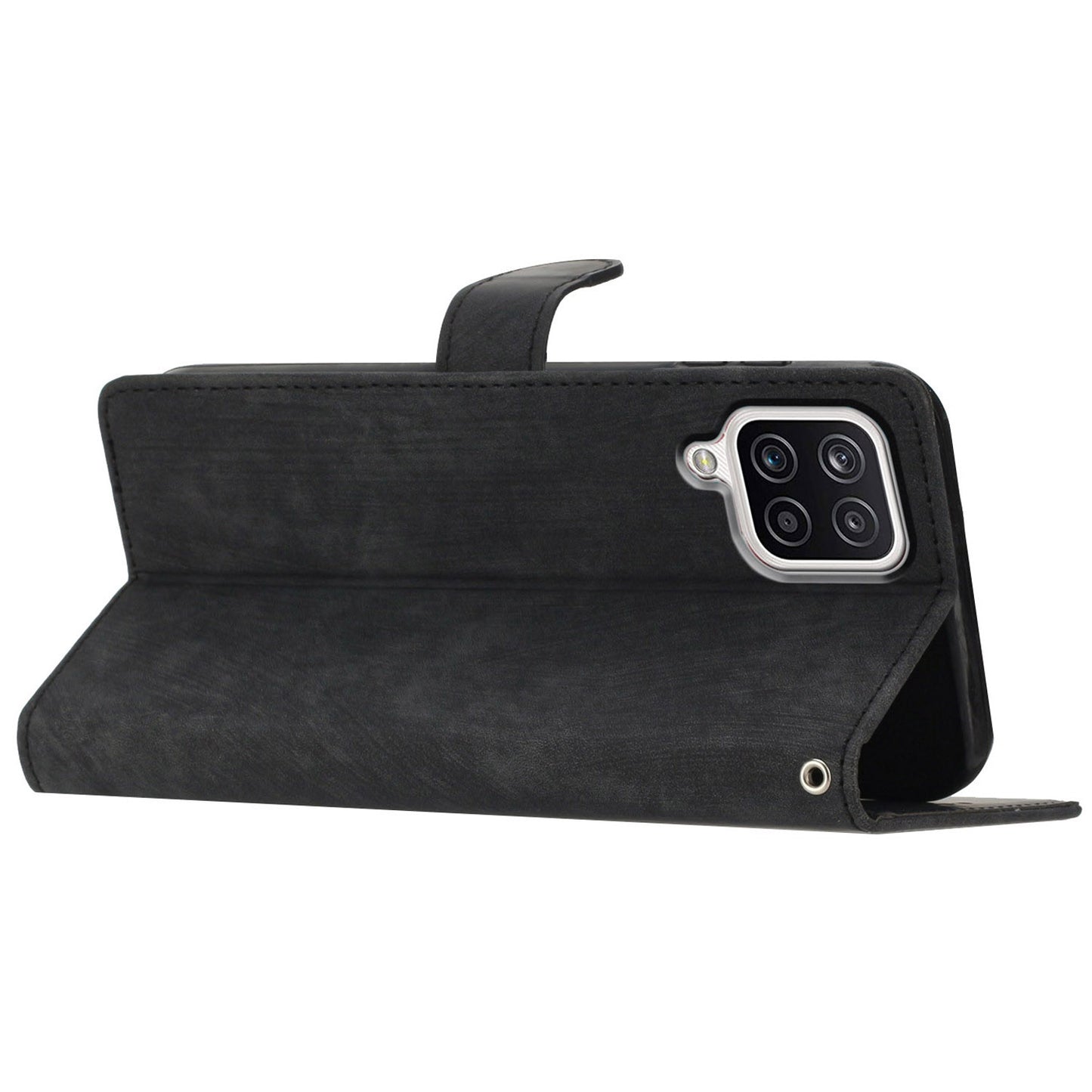 For Samsung Galaxy A22 4G (EU Version) PU Leather Wallet Protective Shell Skin-touch Flip Stand Phone Case