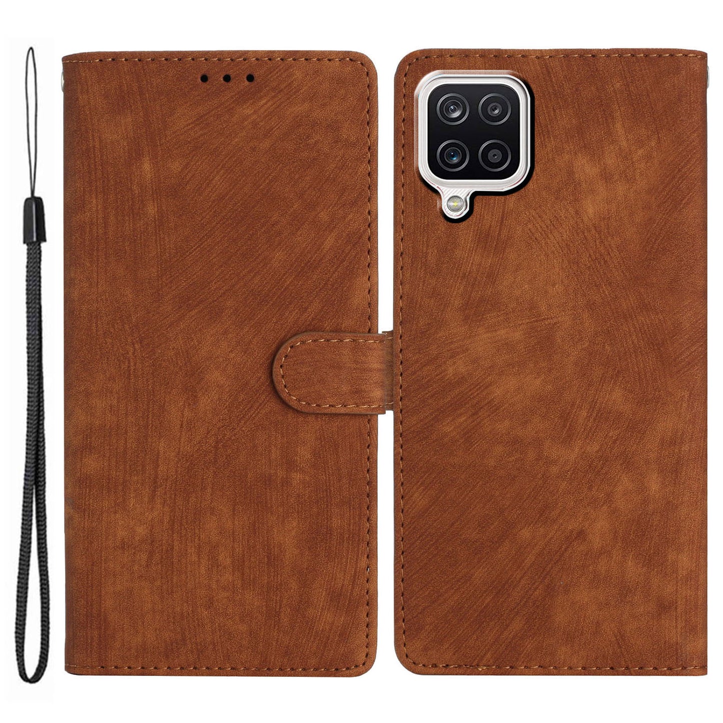 For Samsung Galaxy A22 4G (EU Version) PU Leather Wallet Protective Shell Skin-touch Flip Stand Phone Case